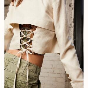 Free People Got Your Back Blazer In Bone